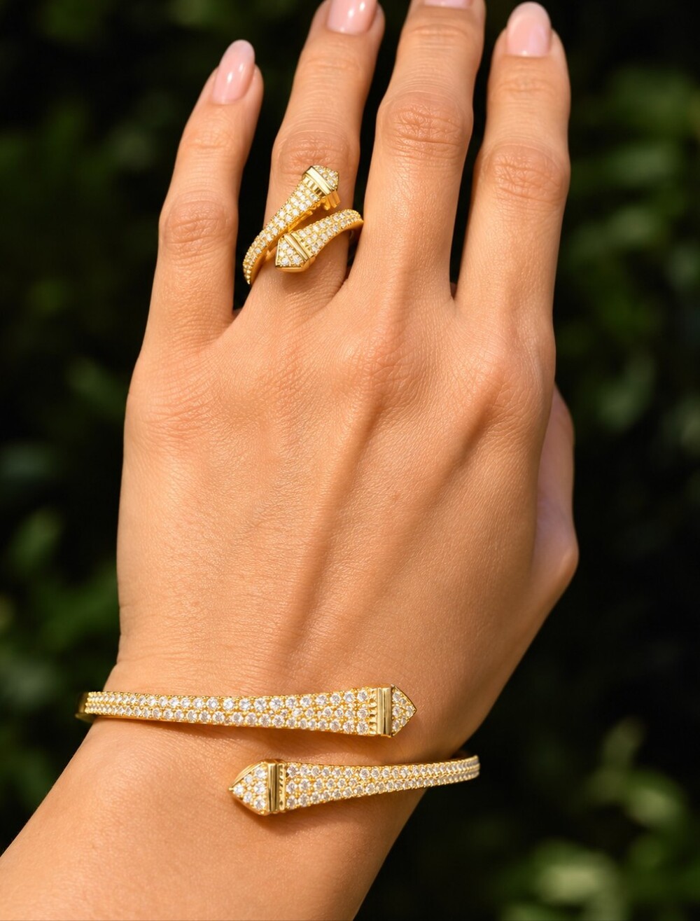 21kgp Dubai Jewelry - Elegant Gold-Tone Jewelry Set